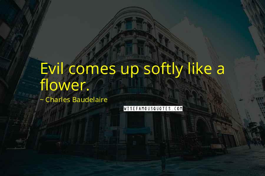 Charles Baudelaire Quotes: Evil comes up softly like a flower.
