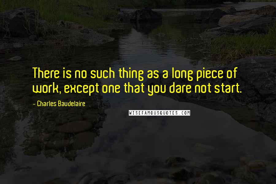 Charles Baudelaire Quotes: There is no such thing as a long piece of work, except one that you dare not start.