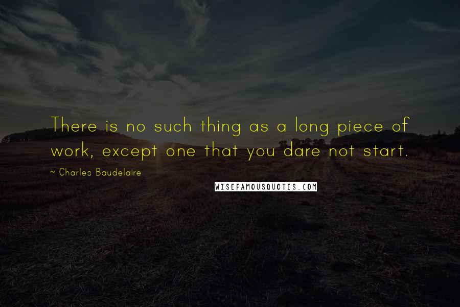 Charles Baudelaire Quotes: There is no such thing as a long piece of work, except one that you dare not start.