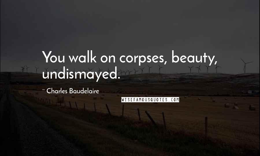 Charles Baudelaire Quotes: You walk on corpses, beauty, undismayed.