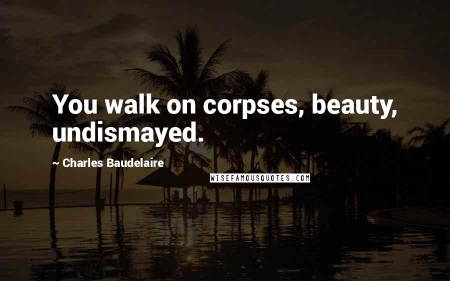 Charles Baudelaire Quotes: You walk on corpses, beauty, undismayed.