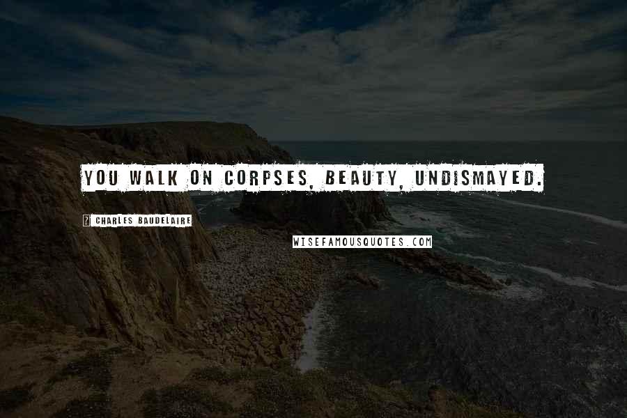 Charles Baudelaire Quotes: You walk on corpses, beauty, undismayed.