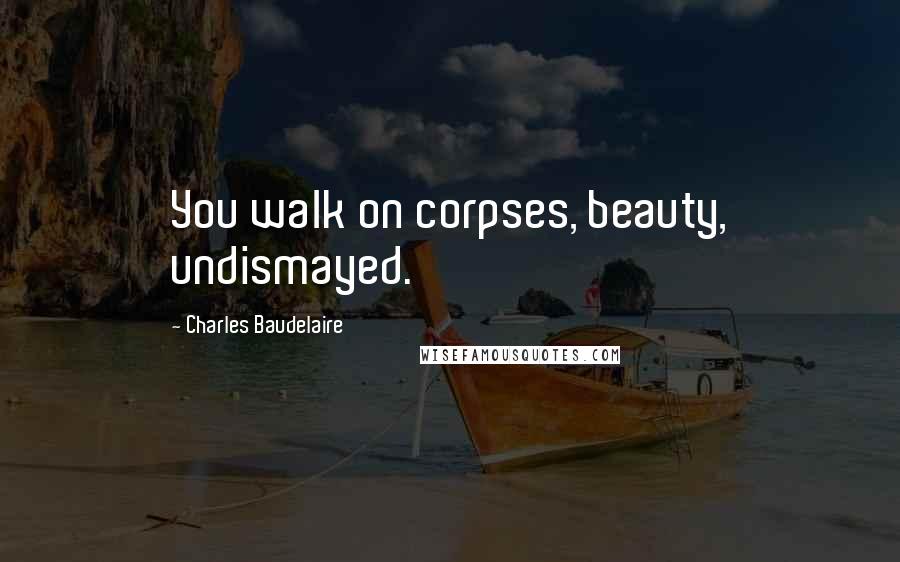 Charles Baudelaire Quotes: You walk on corpses, beauty, undismayed.