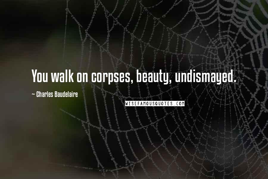 Charles Baudelaire Quotes: You walk on corpses, beauty, undismayed.