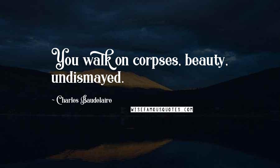 Charles Baudelaire Quotes: You walk on corpses, beauty, undismayed.