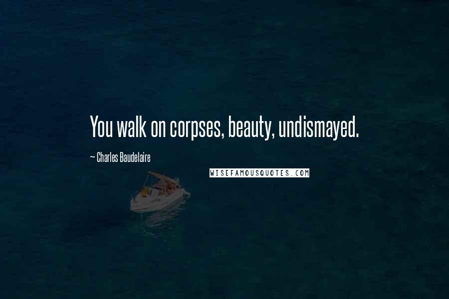 Charles Baudelaire Quotes: You walk on corpses, beauty, undismayed.