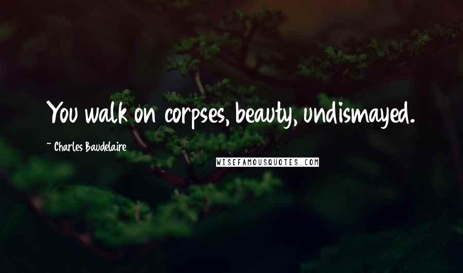 Charles Baudelaire Quotes: You walk on corpses, beauty, undismayed.