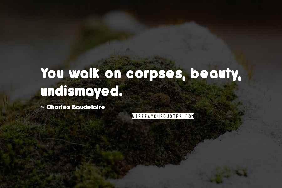 Charles Baudelaire Quotes: You walk on corpses, beauty, undismayed.