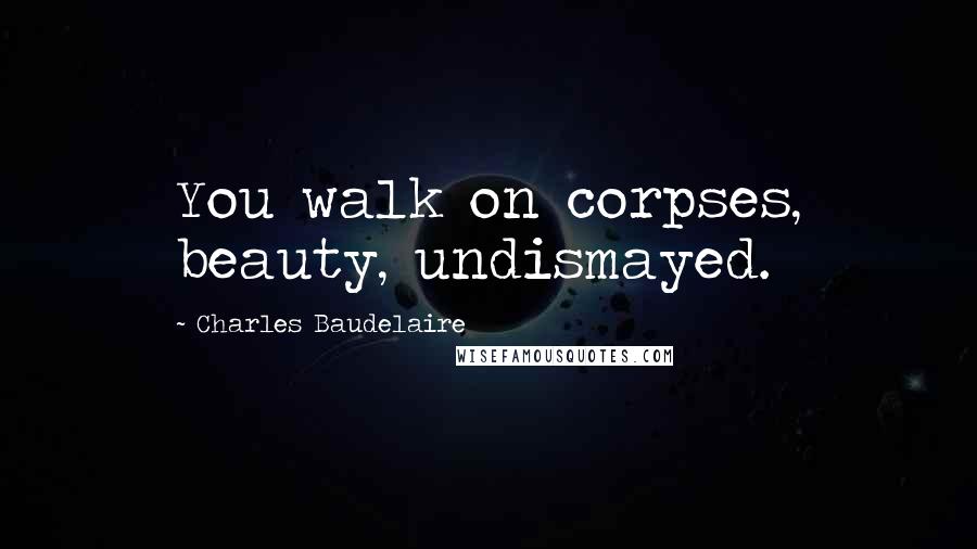 Charles Baudelaire Quotes: You walk on corpses, beauty, undismayed.