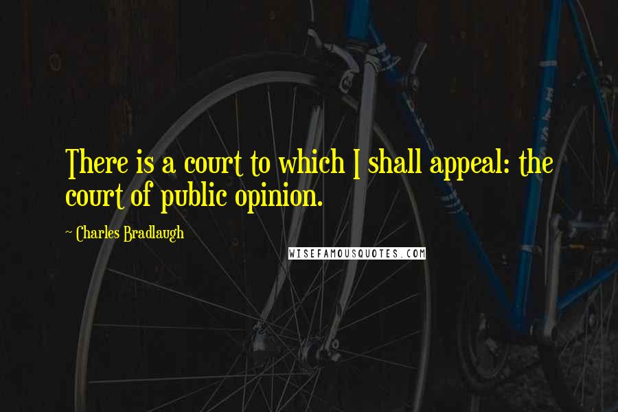 Charles Bradlaugh Quotes: There is a court to which I shall appeal: the court of public opinion.