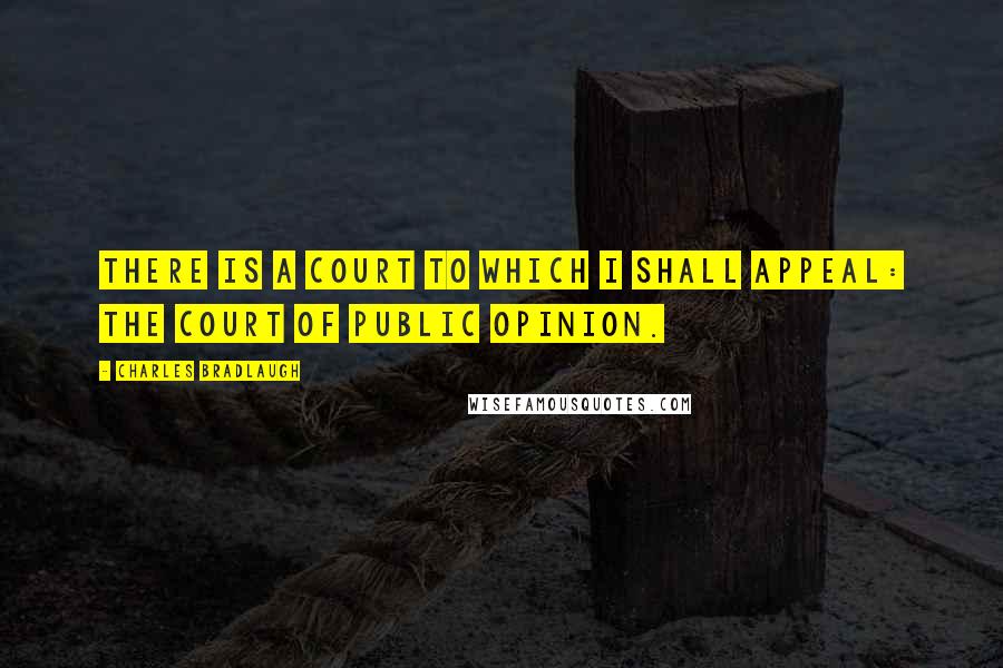 Charles Bradlaugh Quotes: There is a court to which I shall appeal: the court of public opinion.