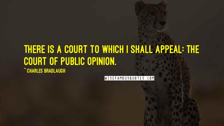 Charles Bradlaugh Quotes: There is a court to which I shall appeal: the court of public opinion.