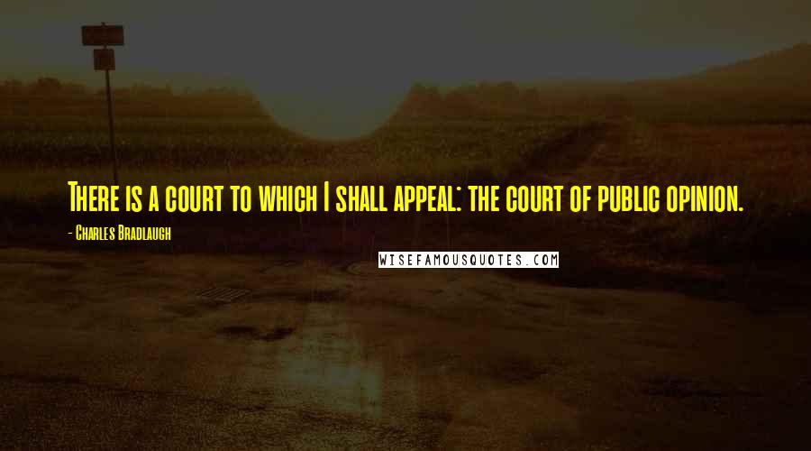 Charles Bradlaugh Quotes: There is a court to which I shall appeal: the court of public opinion.