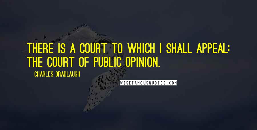 Charles Bradlaugh Quotes: There is a court to which I shall appeal: the court of public opinion.