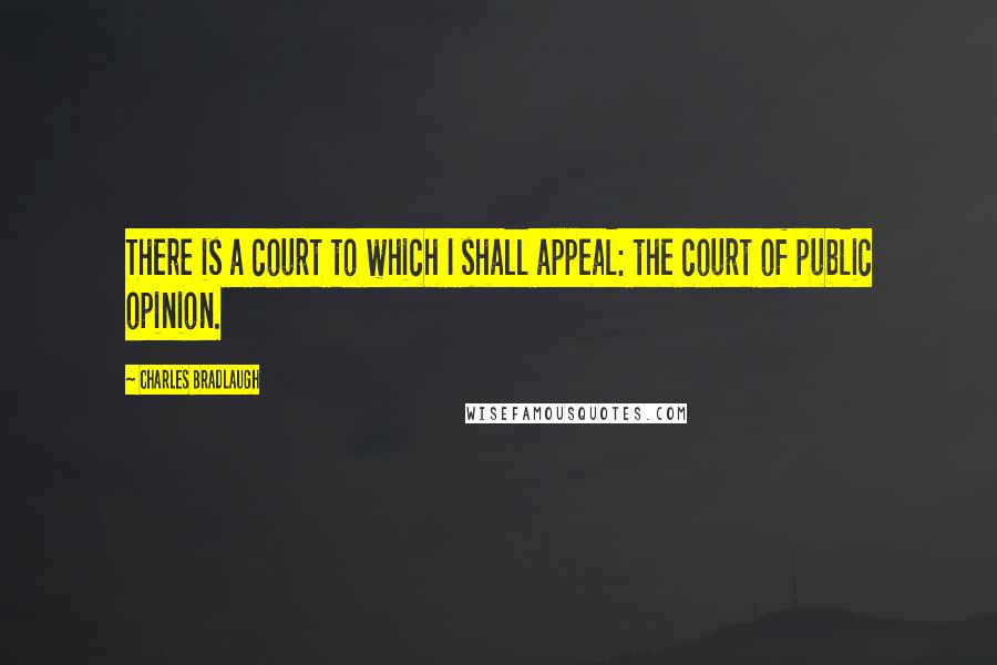 Charles Bradlaugh Quotes: There is a court to which I shall appeal: the court of public opinion.