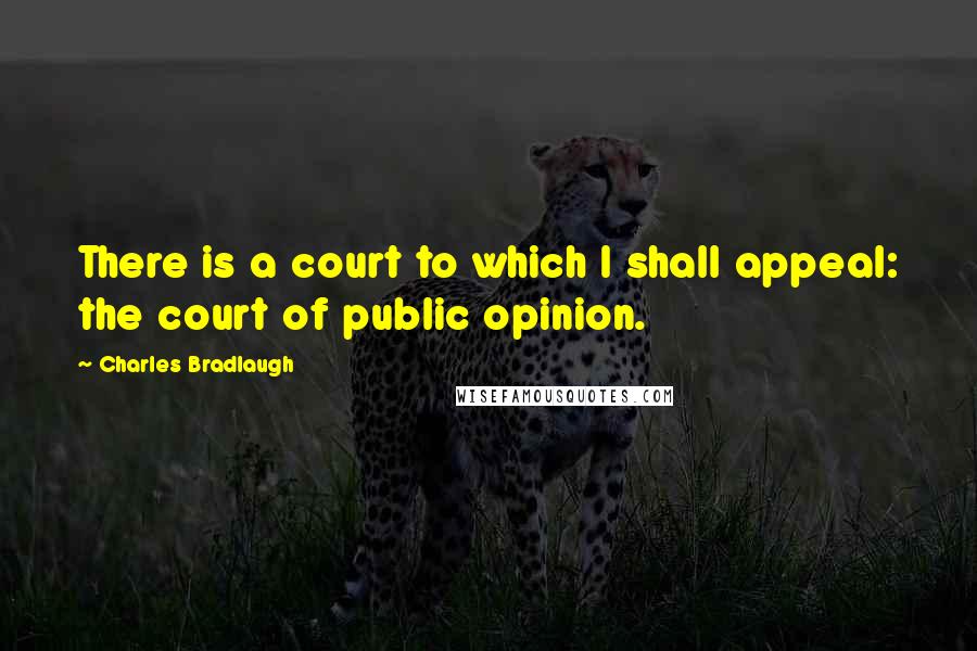 Charles Bradlaugh Quotes: There is a court to which I shall appeal: the court of public opinion.