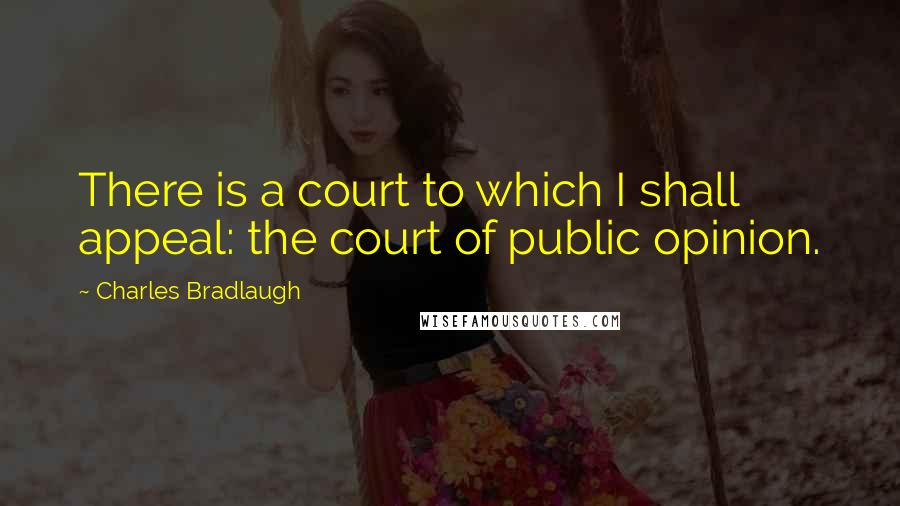 Charles Bradlaugh Quotes: There is a court to which I shall appeal: the court of public opinion.