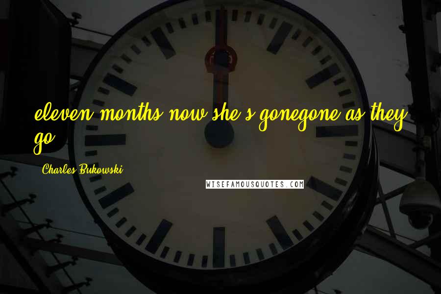 Charles Bukowski Quotes: eleven months.now she's gonegone as they go.