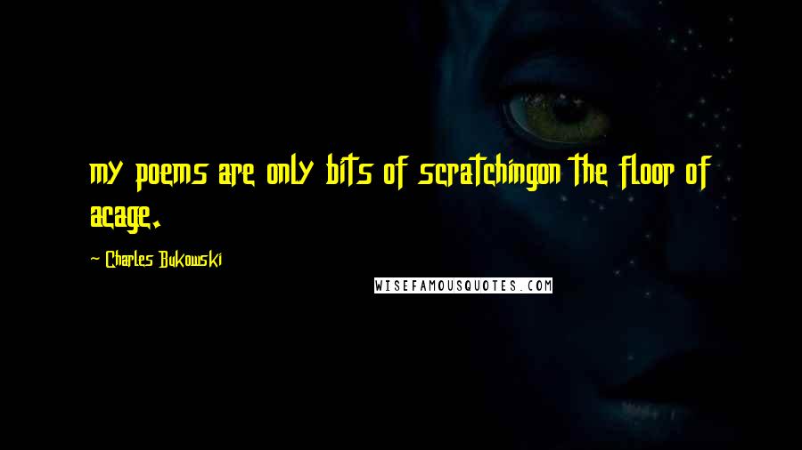 Charles Bukowski Quotes: my poems are only bits of scratchingon the floor of acage.