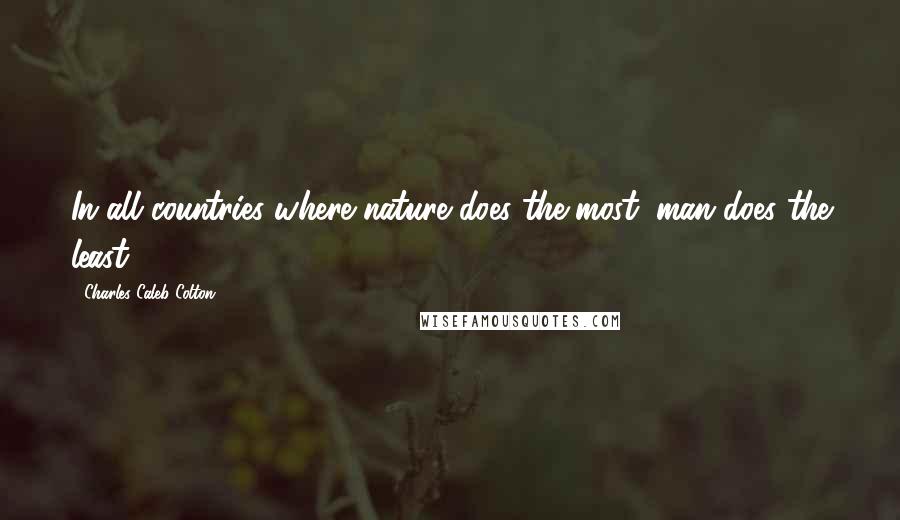 Charles Caleb Colton Quotes: In all countries where nature does the most, man does the least.