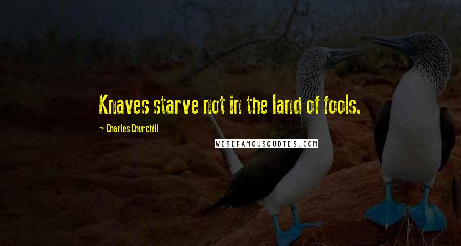Charles Churchill Quotes: Knaves starve not in the land of fools.