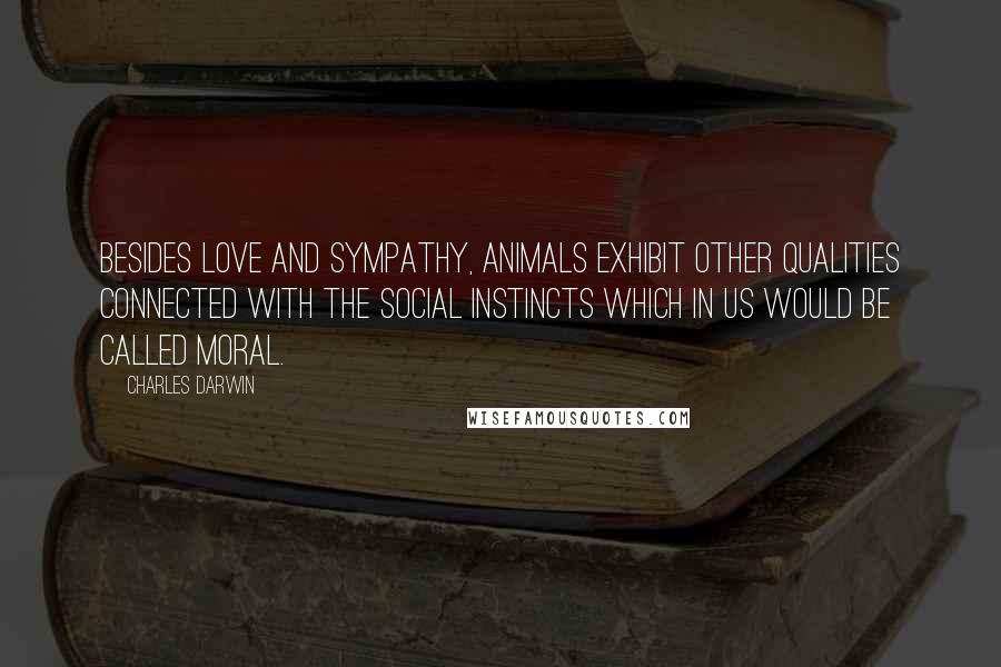 Charles Darwin Quotes: Besides love and sympathy, animals exhibit other qualities connected with the social instincts which in us would be called moral.