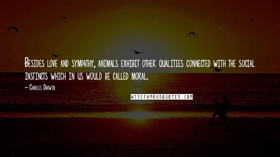 Charles Darwin Quotes: Besides love and sympathy, animals exhibit other qualities connected with the social instincts which in us would be called moral.