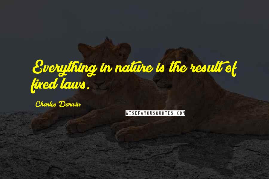 Charles Darwin Quotes: Everything in nature is the result of fixed laws.