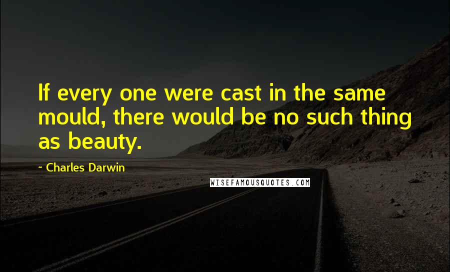 Charles Darwin Quotes: If every one were cast in the same mould, there would be no such thing as beauty.