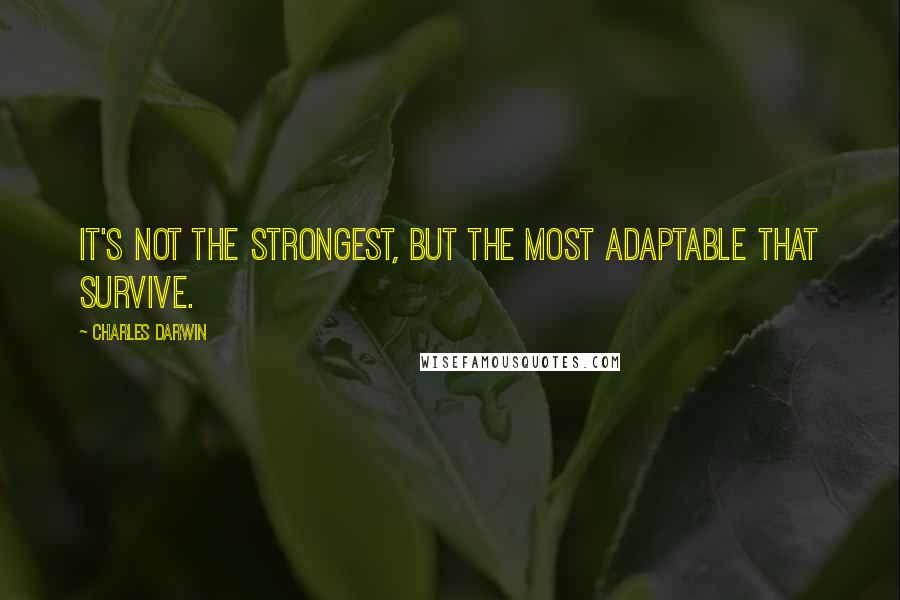 Charles Darwin Quotes: It's not the strongest, but the most adaptable that survive.