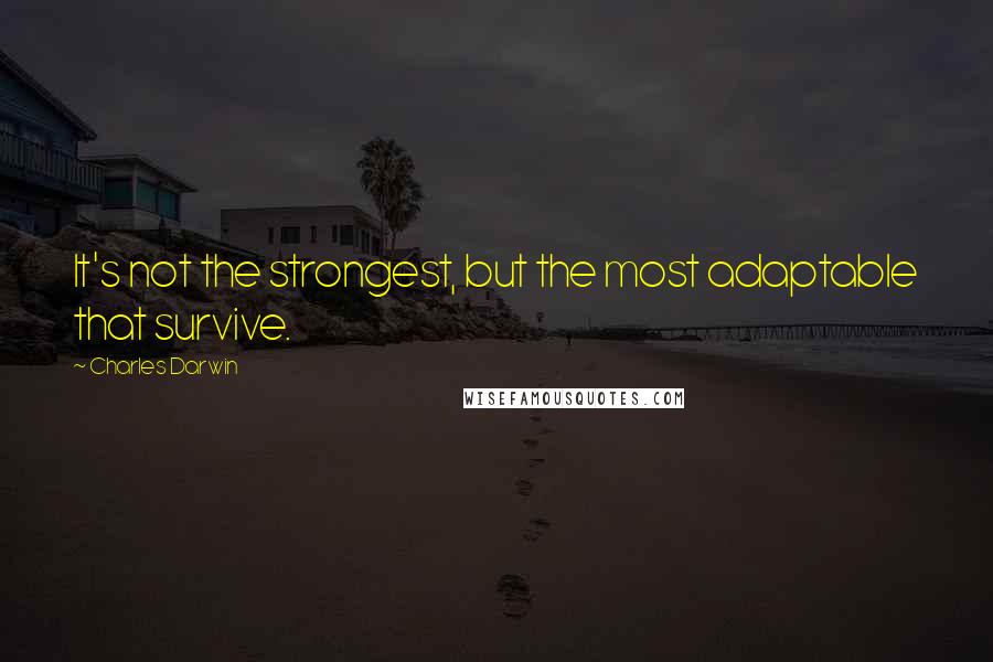 Charles Darwin Quotes: It's not the strongest, but the most adaptable that survive.