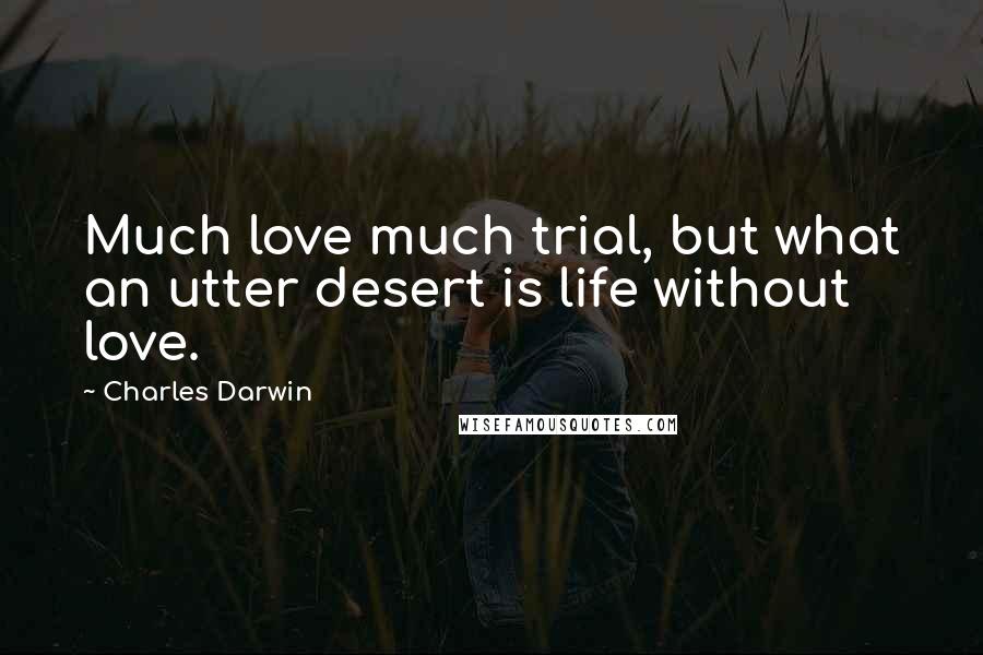 Charles Darwin Quotes: Much love much trial, but what an utter desert is life without love.