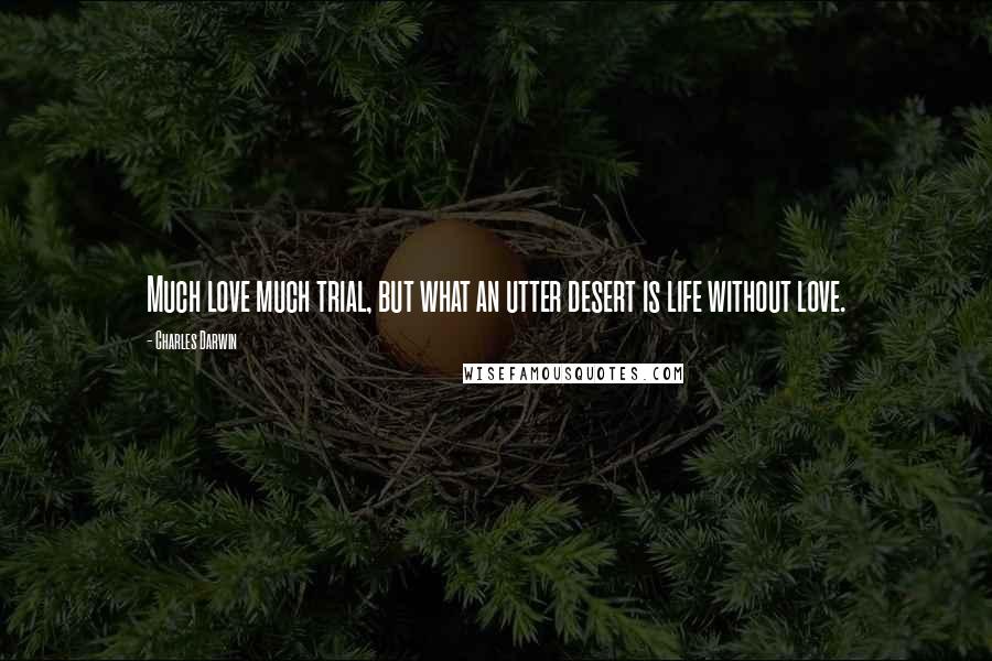 Charles Darwin Quotes: Much love much trial, but what an utter desert is life without love.