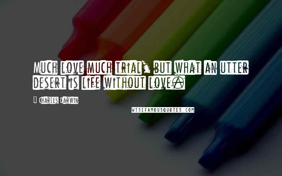 Charles Darwin Quotes: Much love much trial, but what an utter desert is life without love.