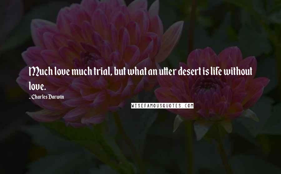 Charles Darwin Quotes: Much love much trial, but what an utter desert is life without love.
