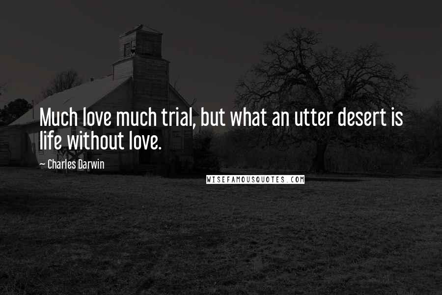 Charles Darwin Quotes: Much love much trial, but what an utter desert is life without love.