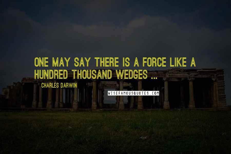 Charles Darwin Quotes: One may say there is a force like a hundred thousand wedges ...