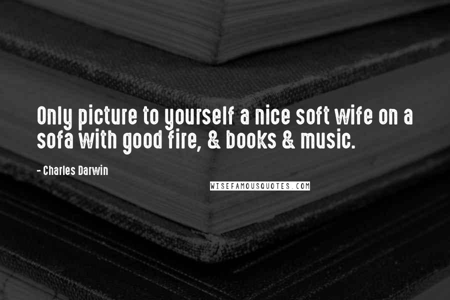 Charles Darwin Quotes: Only picture to yourself a nice soft wife on a sofa with good fire, & books & music.