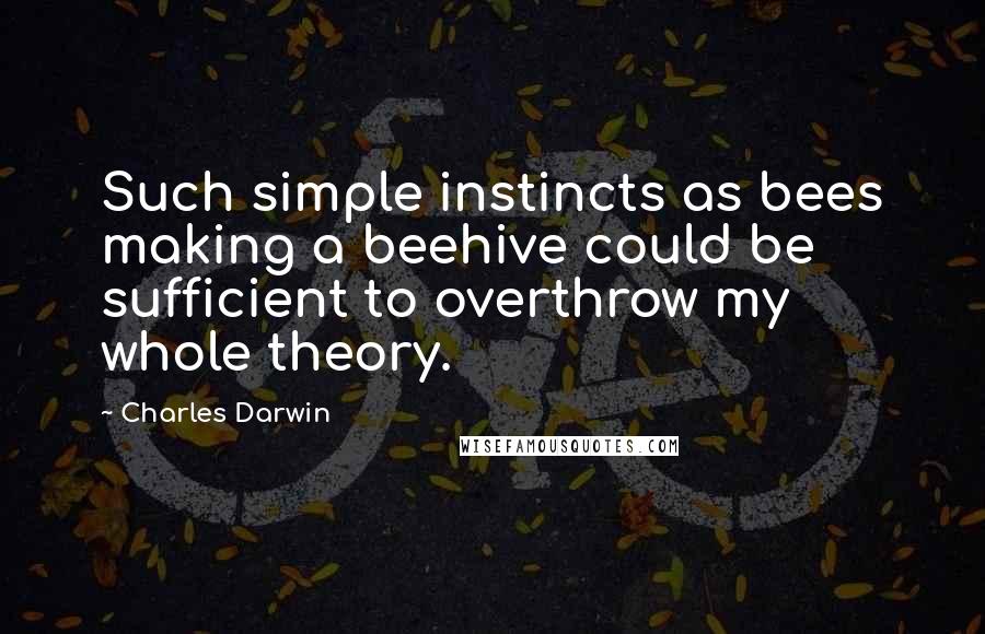 Charles Darwin Quotes: Such simple instincts as bees making a beehive could be sufficient to overthrow my whole theory.