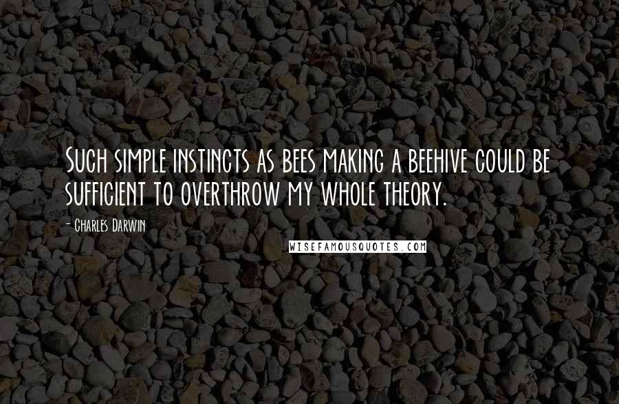 Charles Darwin Quotes: Such simple instincts as bees making a beehive could be sufficient to overthrow my whole theory.