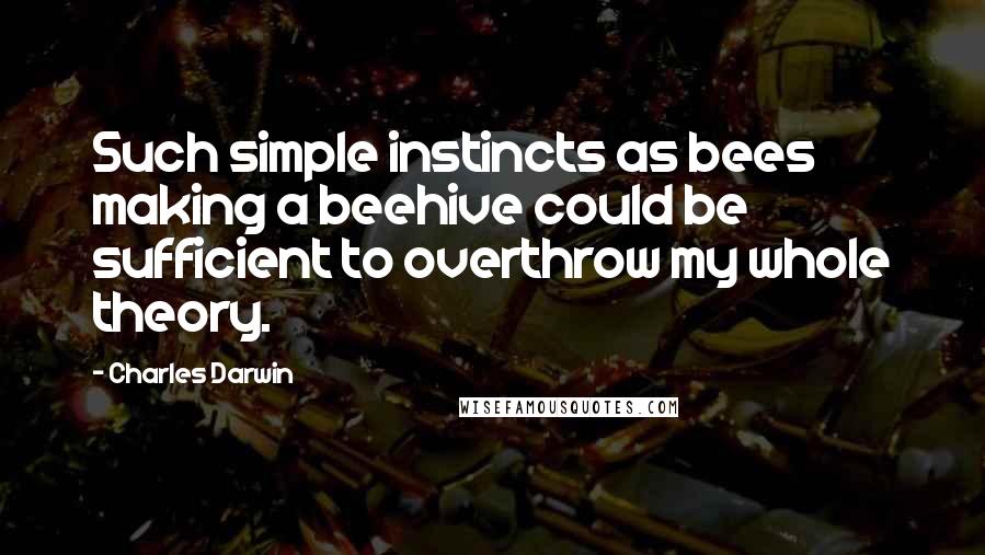 Charles Darwin Quotes: Such simple instincts as bees making a beehive could be sufficient to overthrow my whole theory.