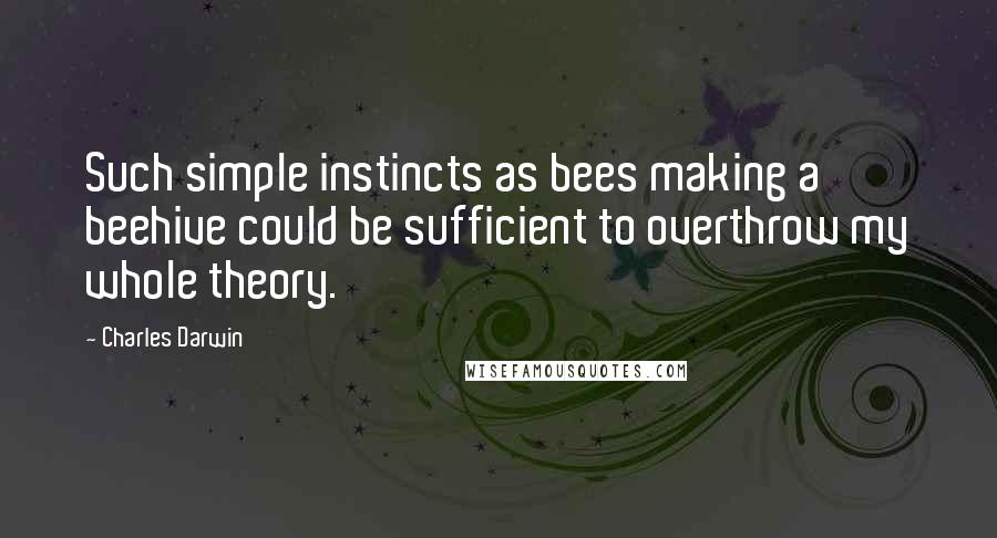 Charles Darwin Quotes: Such simple instincts as bees making a beehive could be sufficient to overthrow my whole theory.