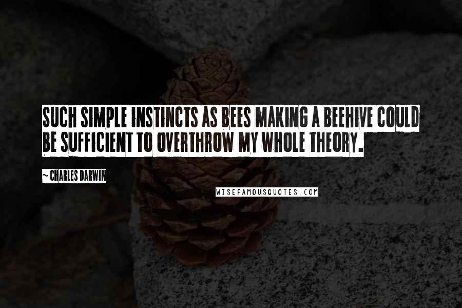 Charles Darwin Quotes: Such simple instincts as bees making a beehive could be sufficient to overthrow my whole theory.