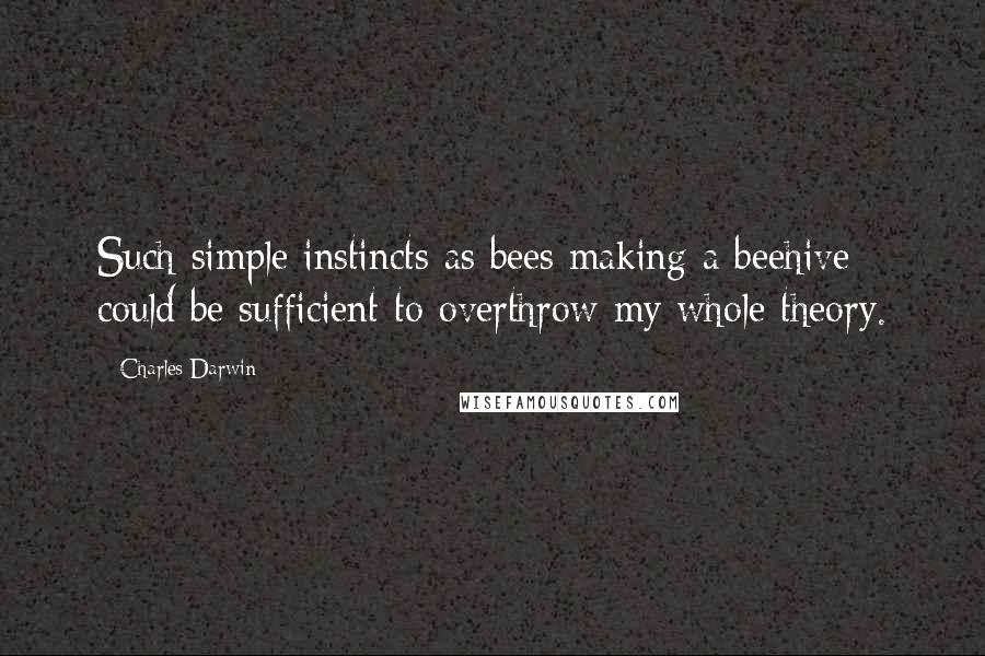 Charles Darwin Quotes: Such simple instincts as bees making a beehive could be sufficient to overthrow my whole theory.