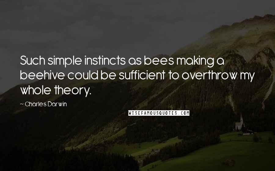 Charles Darwin Quotes: Such simple instincts as bees making a beehive could be sufficient to overthrow my whole theory.