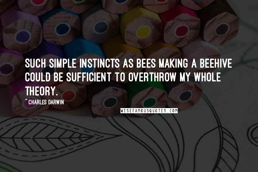 Charles Darwin Quotes: Such simple instincts as bees making a beehive could be sufficient to overthrow my whole theory.