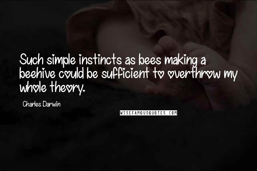 Charles Darwin Quotes: Such simple instincts as bees making a beehive could be sufficient to overthrow my whole theory.