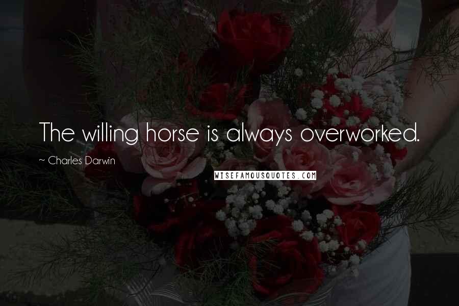 Charles Darwin Quotes: The willing horse is always overworked.