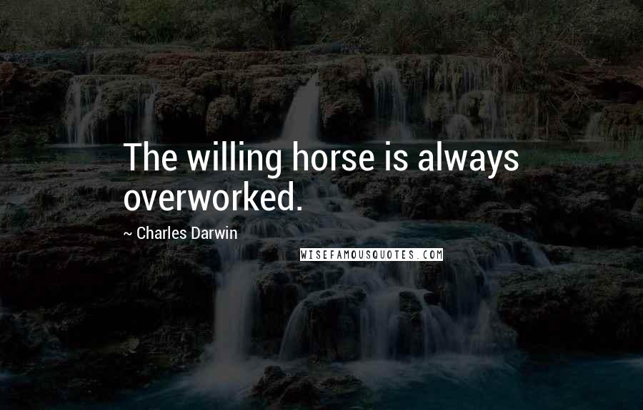 Charles Darwin Quotes: The willing horse is always overworked.