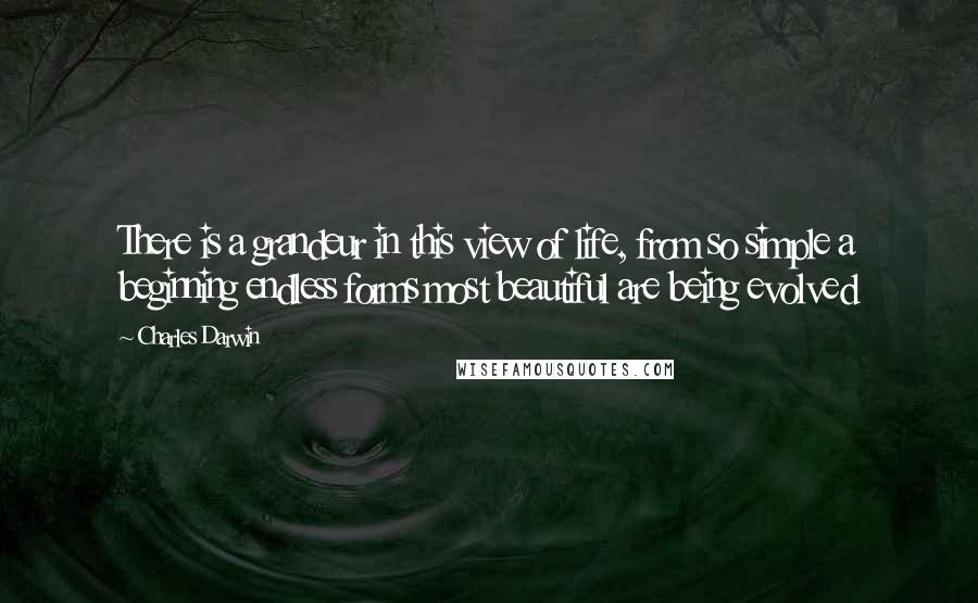 Charles Darwin Quotes: There is a grandeur in this view of life, from so simple a beginning endless forms most beautiful are being evolved